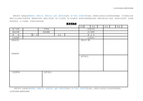 销货明细表
