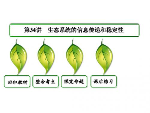 【状元之路】2014高考生物(新课标通用版)一轮复习第34讲 生态系统的信息传递和稳定性(48PPT)