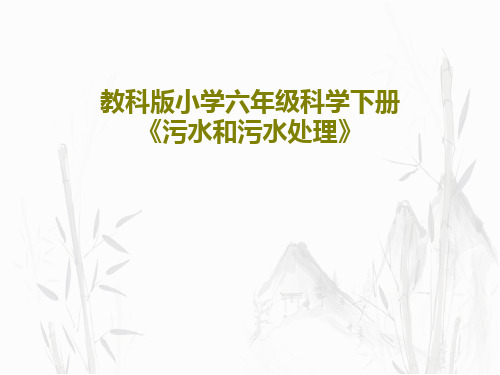 教科版小学六年级科学下册《污水和污水处理》共33页