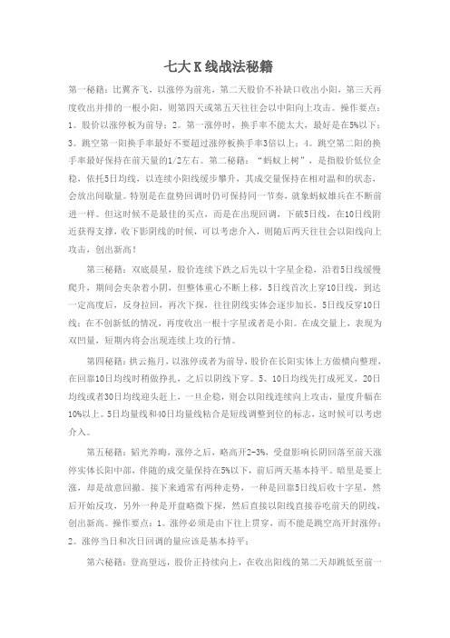 七大K线战法秘籍