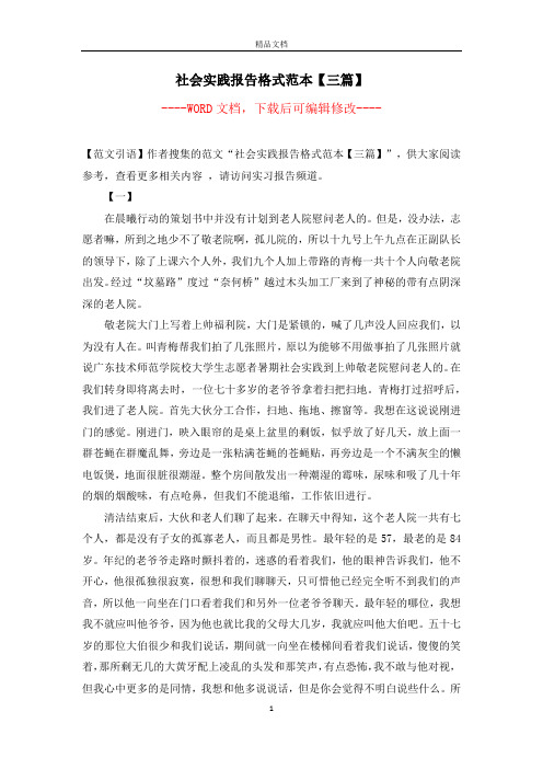 社会实践报告格式范本【三篇】
