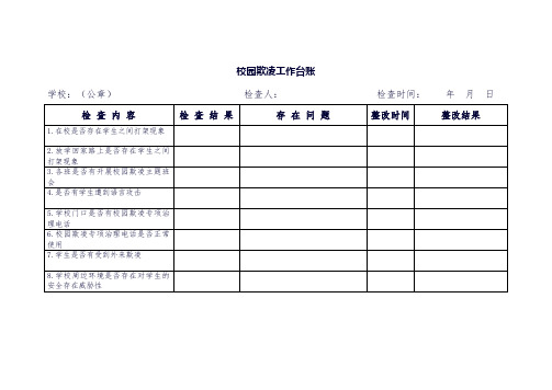校园欺凌工作台账