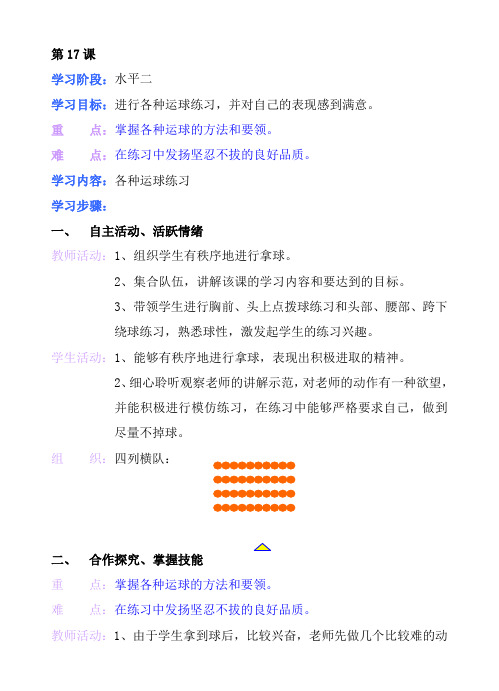 第17课体育课教案