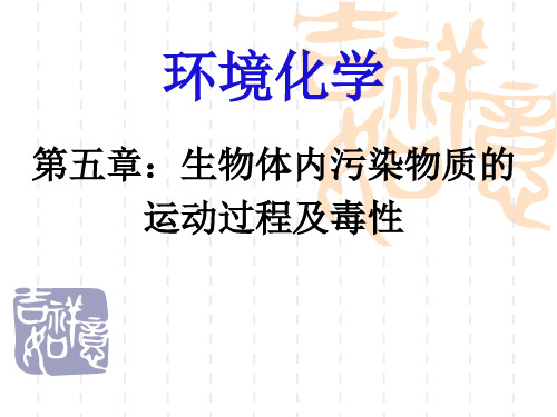 第五章：生物体内污染物质的运动过程及毒性