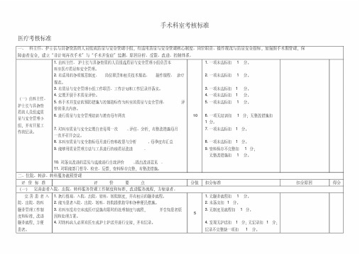 手术科室考核标准