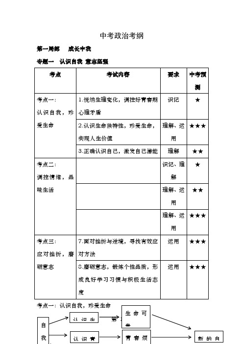 中考思想品德思维导图