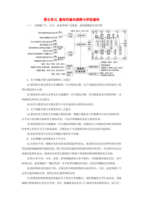 2019版高考生物一轮复习第五单元遗传的基本规律与伴性遗传单元综合理精选教案