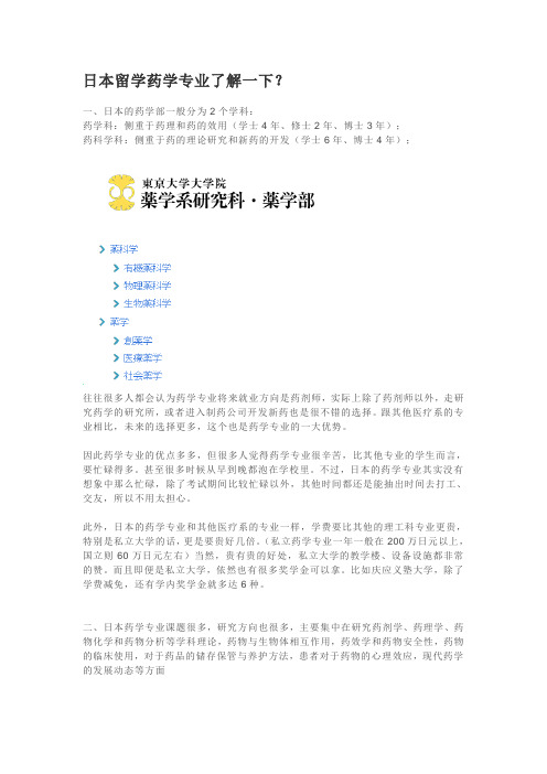 日本药学专业