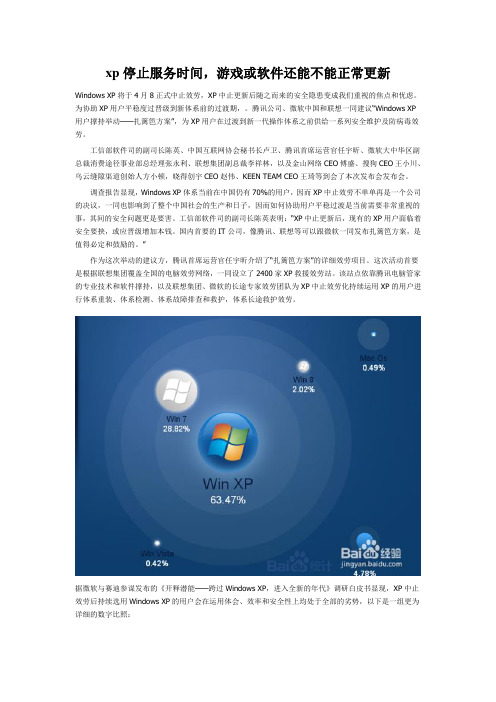 xp停止服务时间,游戏或软件还能不能正常更新