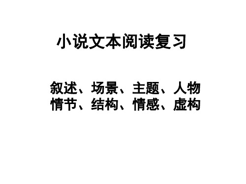 浙江省高考语文复习小说阅读最后阶段整合课件