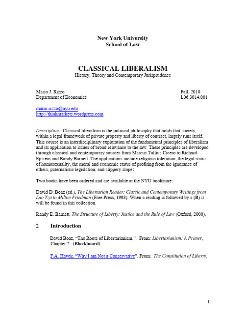 CLASSICAL LIBERALISM