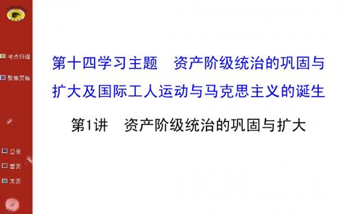 高考历史总复习【23】《资产阶级统治的巩固与扩大》ppt课件