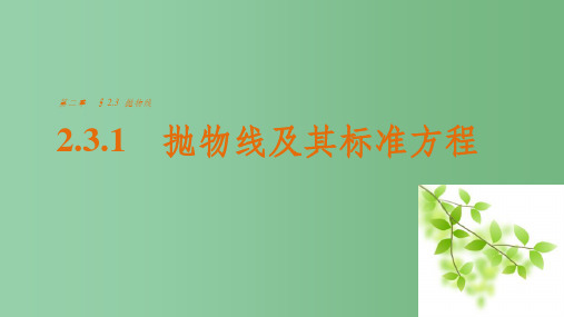 高中数学 第2章 圆锥曲线与方程 2.3.1 抛物线及其标准方程 新人教A版选修1-1