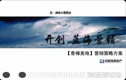 湖南宁乡香樟美地时尚休闲中心项目营销策略方案