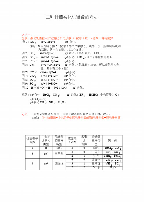 杂化轨道计算