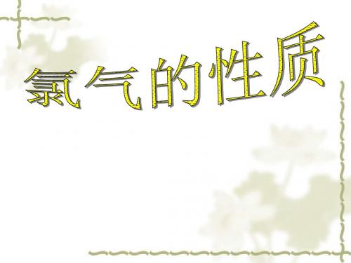 氯气的性质上课课件