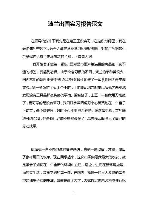波兰出国实习报告范文