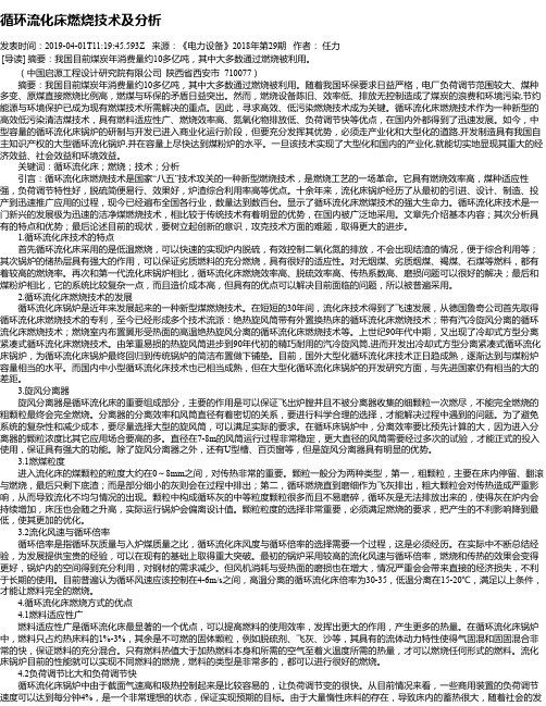 循环流化床燃烧技术及分析