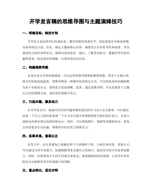 开学发言稿的思维导图与主题演绎技巧