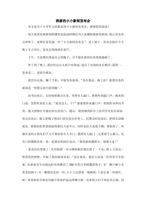 我家的小小新闻发布会_小学作文