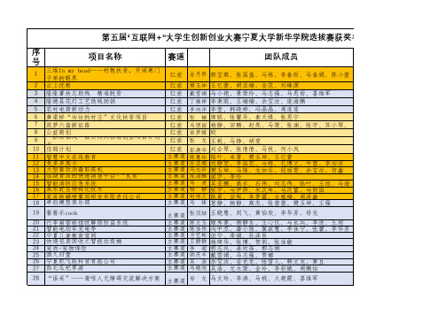 第五届“互联网+”大学生创新创业大赛夏大学新华学院选拔赛获奖名单