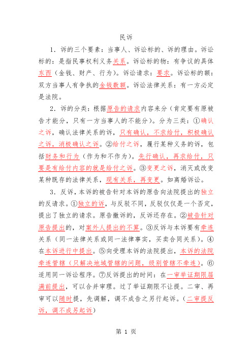 个人总结的民诉笔记共75页文档