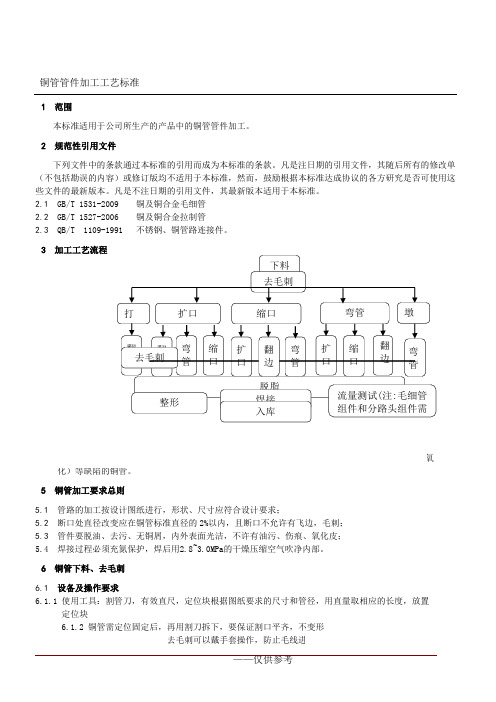 铜管管件加工工艺标准