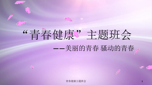 青春健康主题班会ppt课件