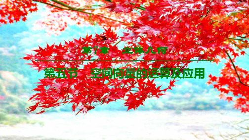 高考数学一轮复习 第7章 立体几何 第5节 空间向量的运算及应用课件 理 