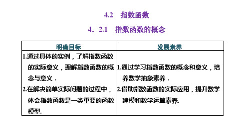 高中数学必修一(人教版)《4.2.1 指数函数的概念》课件