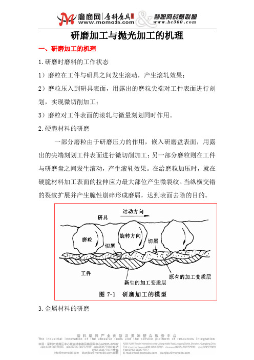 研磨加工与抛光加工的机理