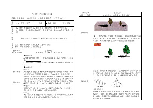 《灯光与影子》导学案 2022年北师大版九上 (2)