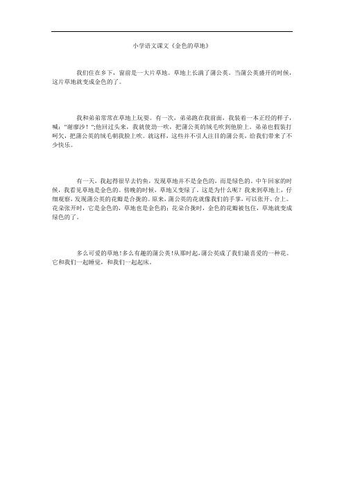 小学语文课文《金色的草地》