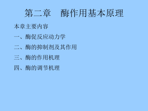 酶工程01酶作用基本原理