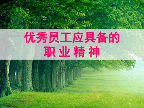 优秀员工应具备的职业精神精品PPT课件