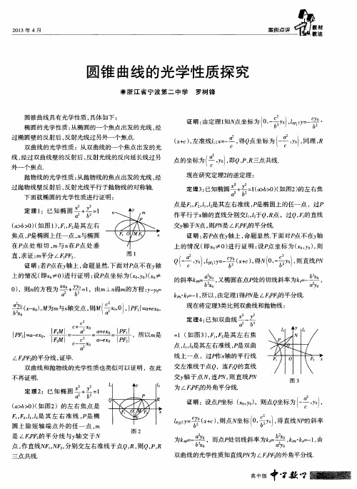 圆锥曲线的光学性质探究