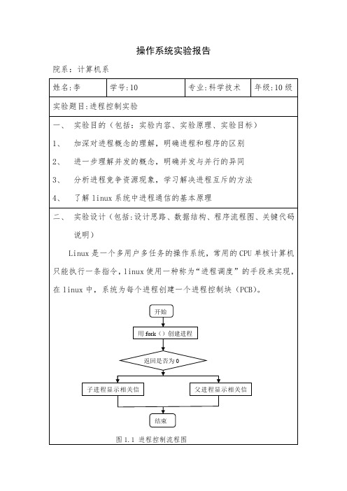 进程控制实验