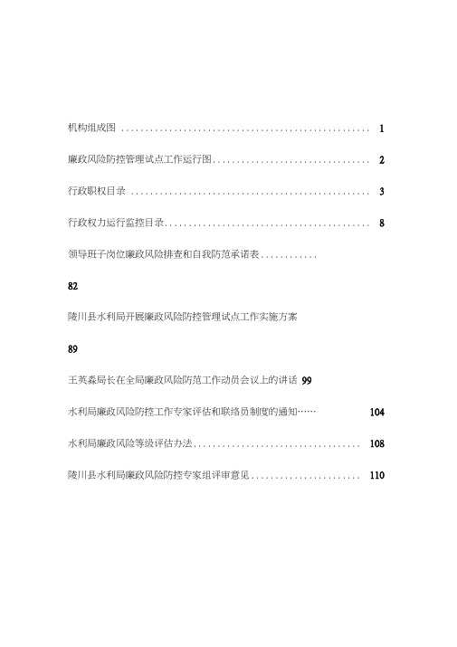 水利局廉政风险防控资料合编