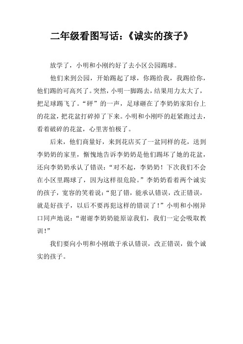 二年级看图写话：《诚实的孩子》
