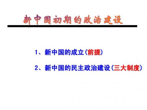 复习课件 专题四现代中国的政治建设与祖国统一