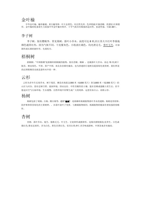 树种名片