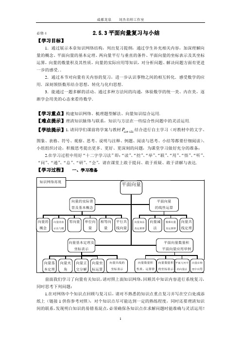 平面向量复习与小结学案