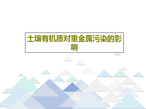 土壤有机质对重金属污染的影响共17页PPT