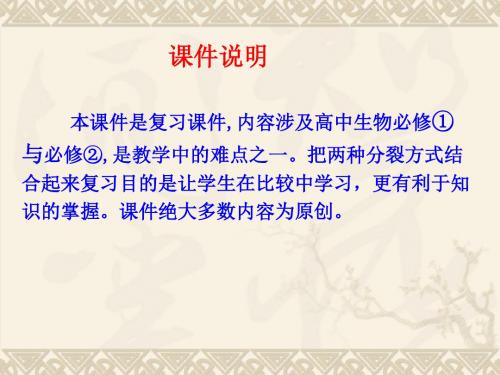 人教版高中生物课件：有丝分裂与减数分裂