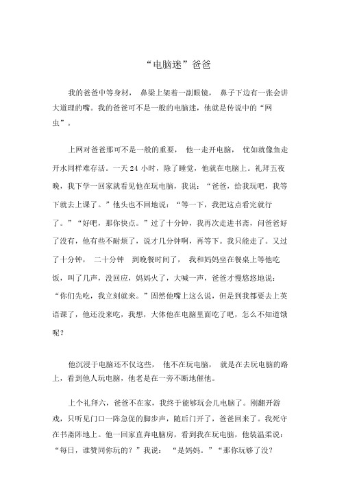 “电脑迷”爸爸_小学五六年级写人