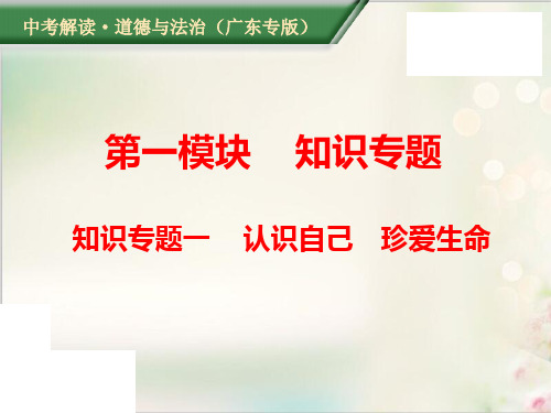 2019年中考道德与法治(广东专版)总复习知识专题一调控情绪磨砺意志课件