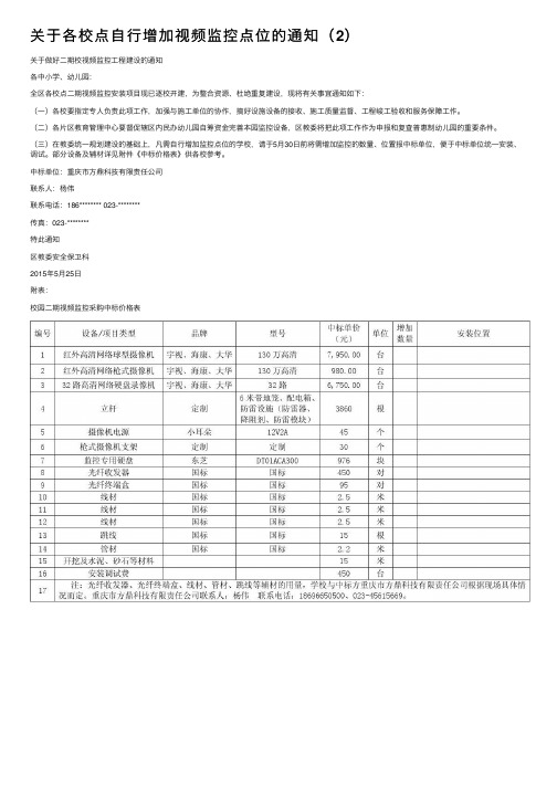 关于各校点自行增加视频监控点位的通知（2）