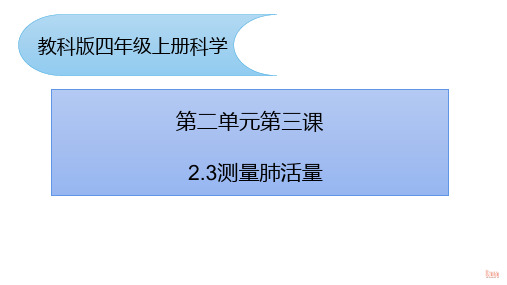 教科版四年级科学上册2.3测量肺活量