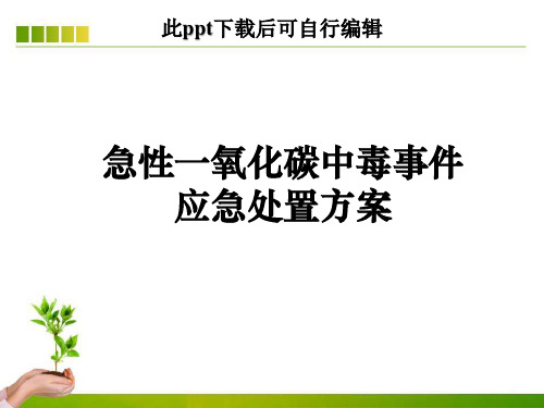 急性一氧化碳中毒事件应急处置方案ppt课件