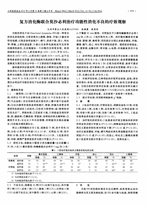 复方消化酶联合莫沙必利治疗功能性消化不良的疗效观察